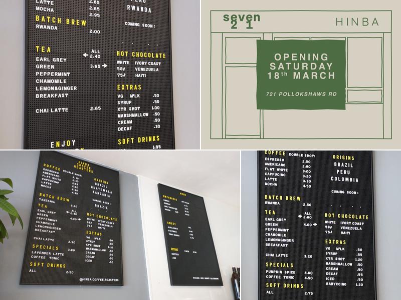Hinba Coffee Shop Menu