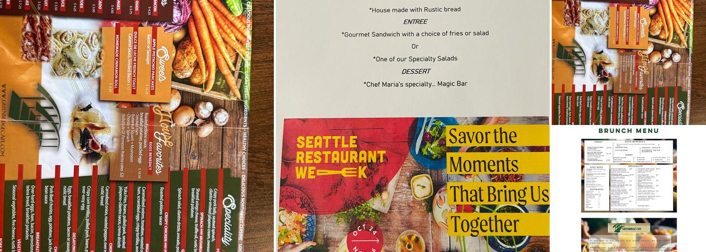 Greenbridge Cafe LLC Menu