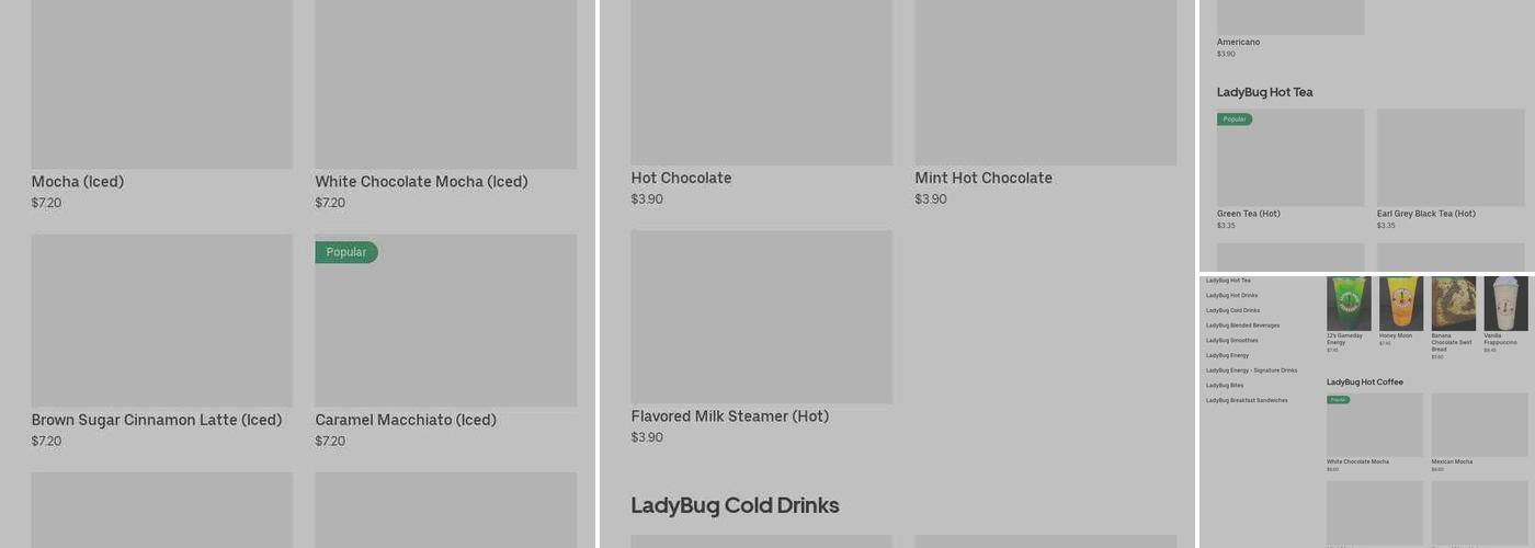 Ladybug Espresso Menu