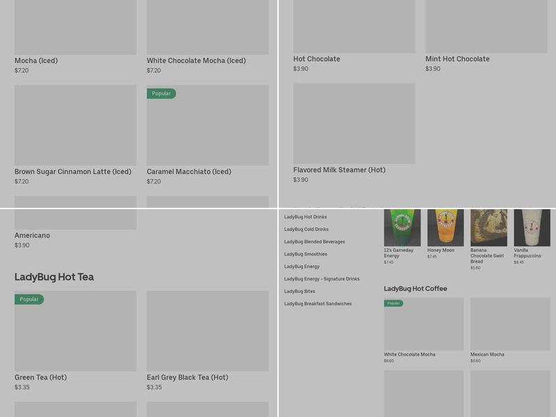 Ladybug Espresso Menu