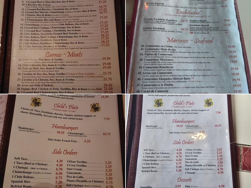 Viva Mexico Menu