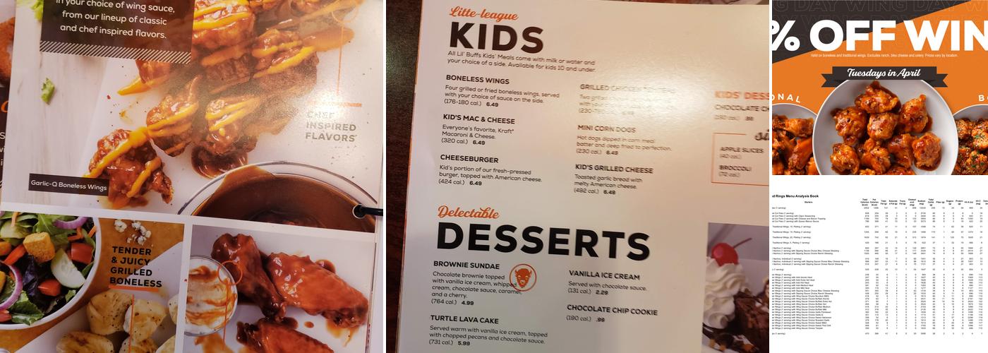 Wings and Rings Menu