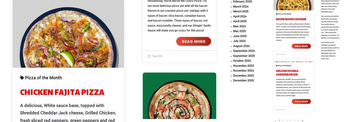 Rapid Fired Pizza Menu