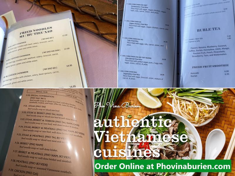 Pho Vina Restaurant Menu