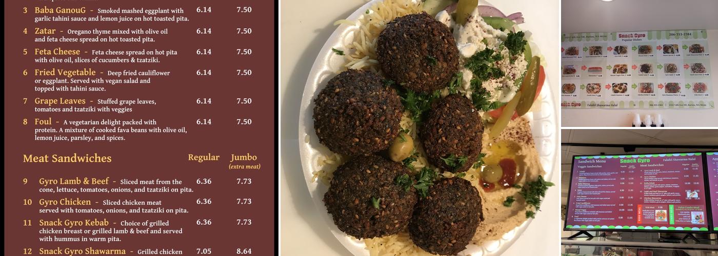 Snack Gyro Menu