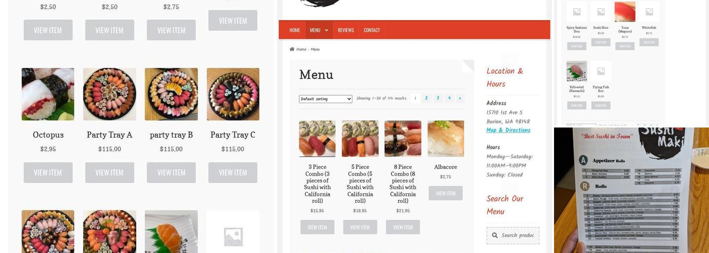 Sushi Maki Menu
