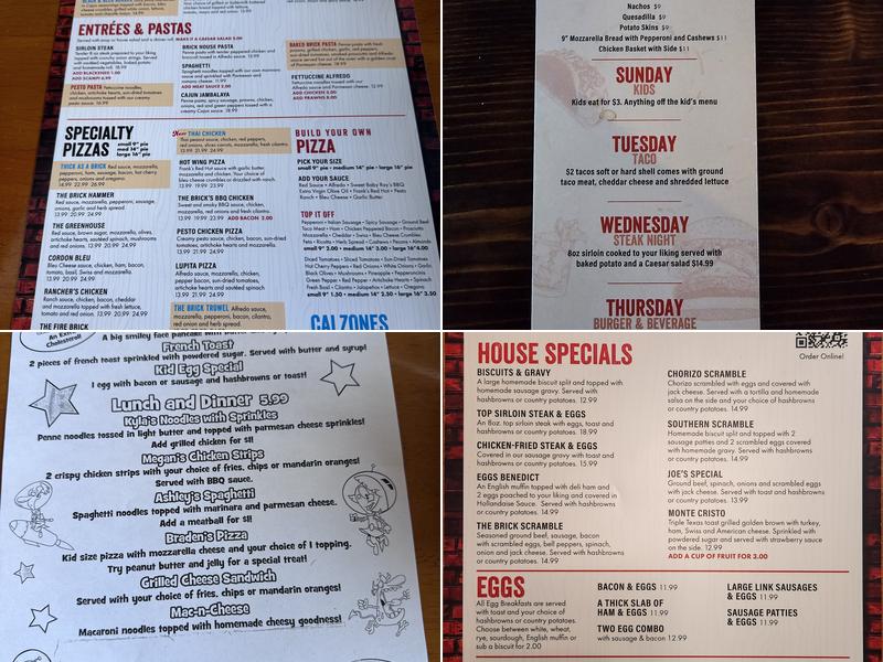 The Brick on Trosper Menu