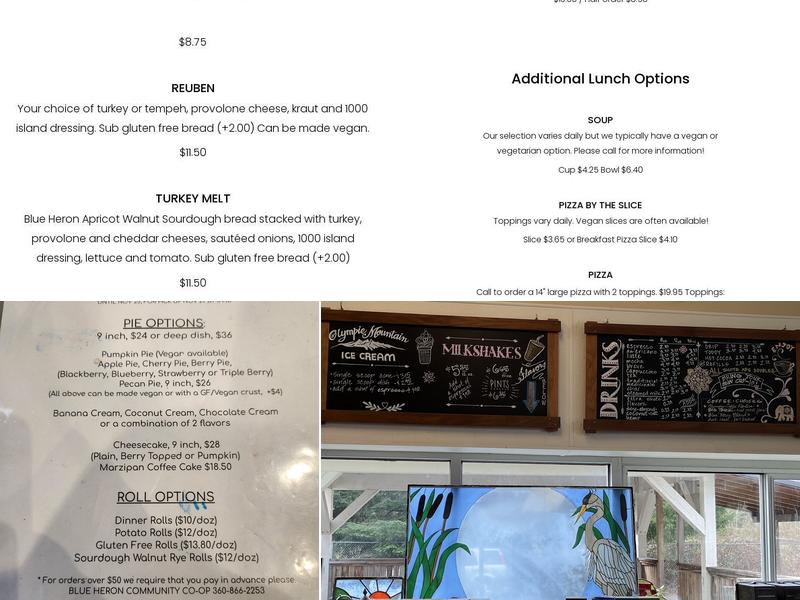 Blue Heron Bakery Menu