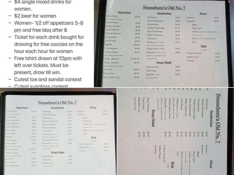 Old Seven Saloon Menu