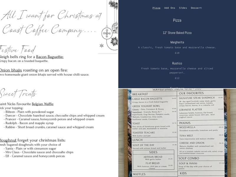 Coast Coffee Company Menu