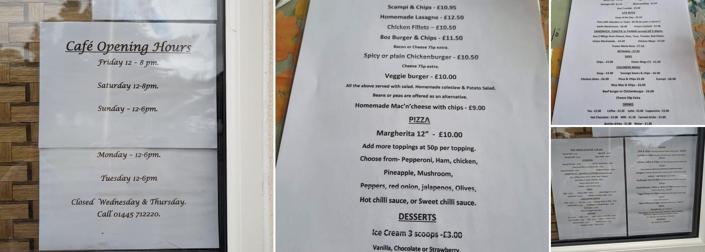 Links Café Gairloch Menu