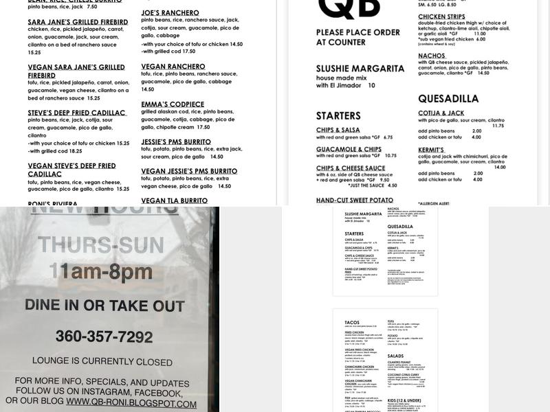 Quality Burrito Menu