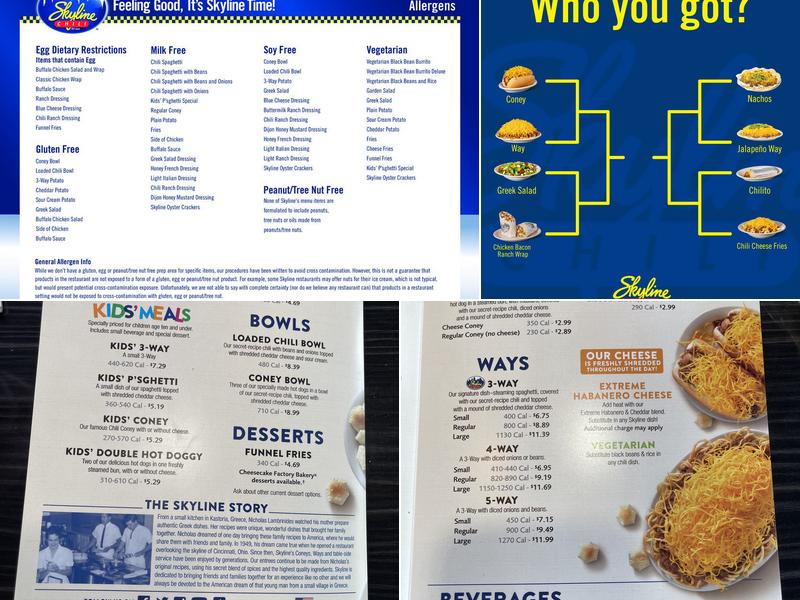 Skyline Chili Menu