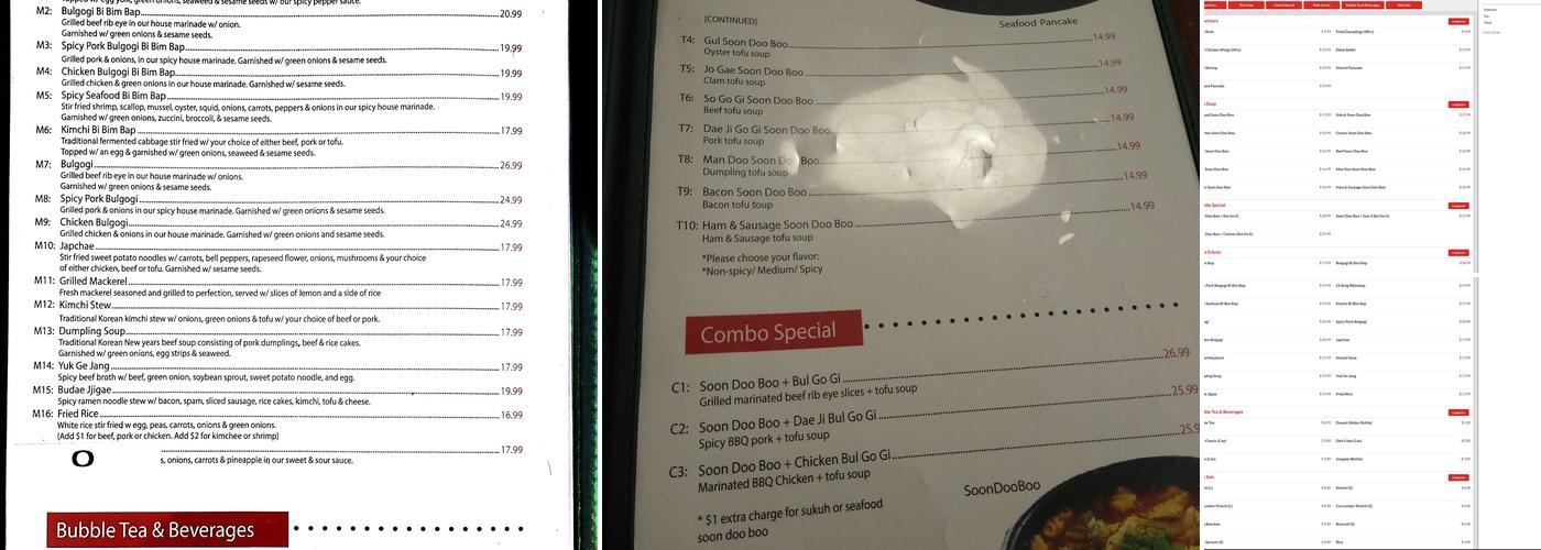 Hotstone Authentic Korean Cuisine Menu