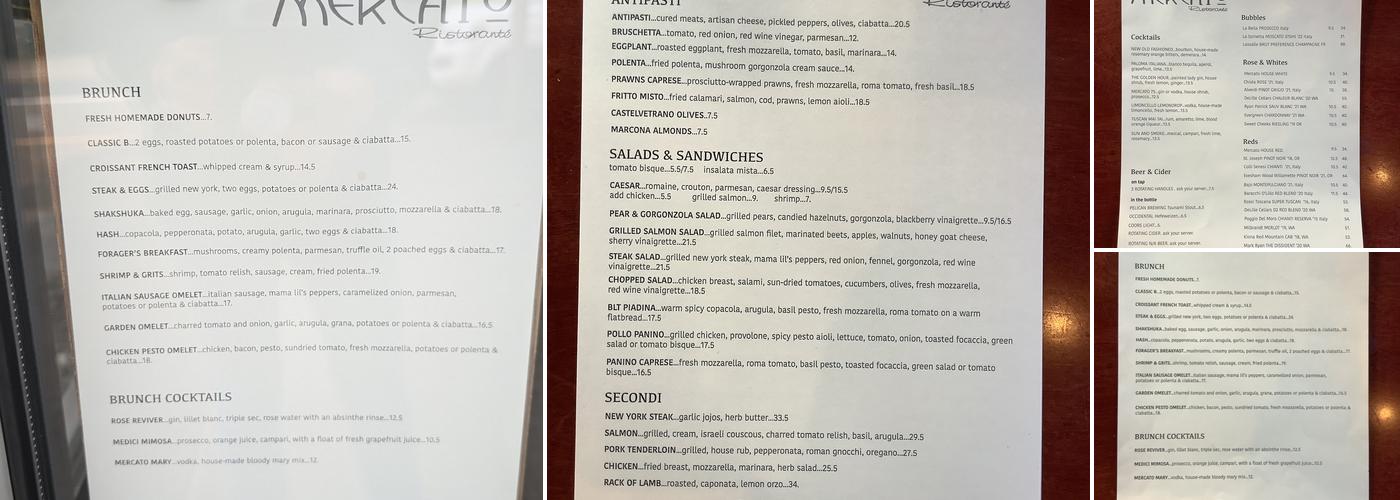 Mercato Ristorante Menu