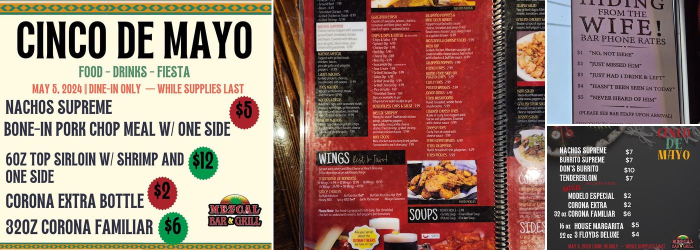 MezCal Bar & Grill Menu