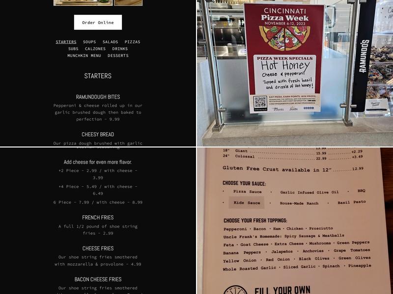 Ramundo's Pizzeria Mt. Washington Menu