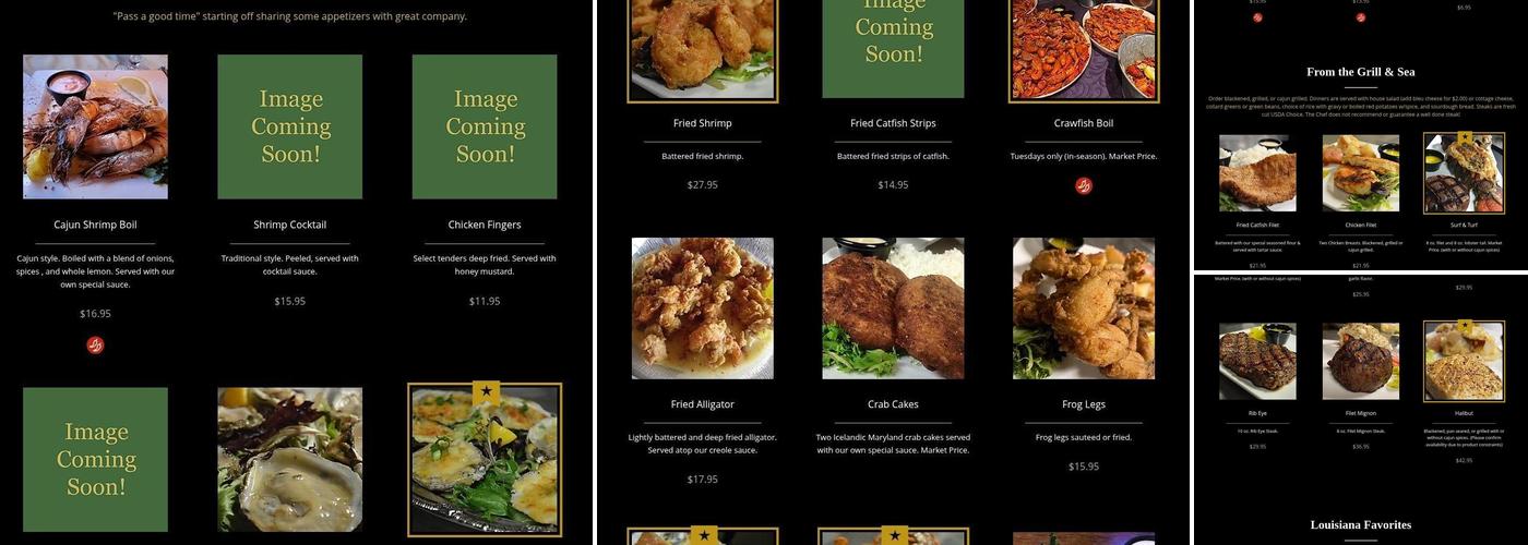 Knotty Pine On The Bayou Menu