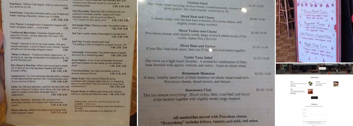 Sullivan Taylor Coffee House Menu