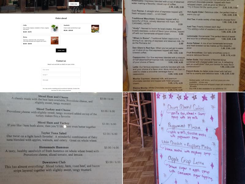 Sullivan Taylor Coffee House Menu