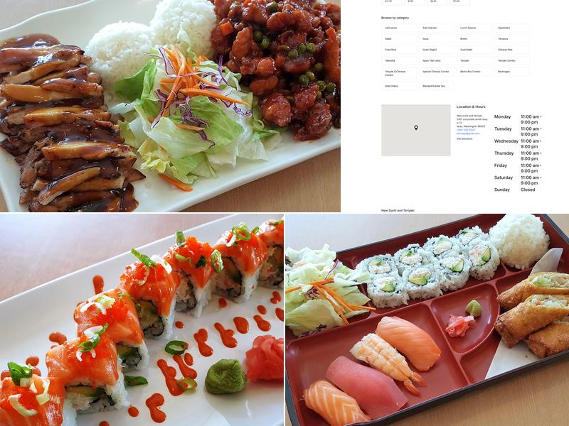 New Sushi & Teriyaki Menu