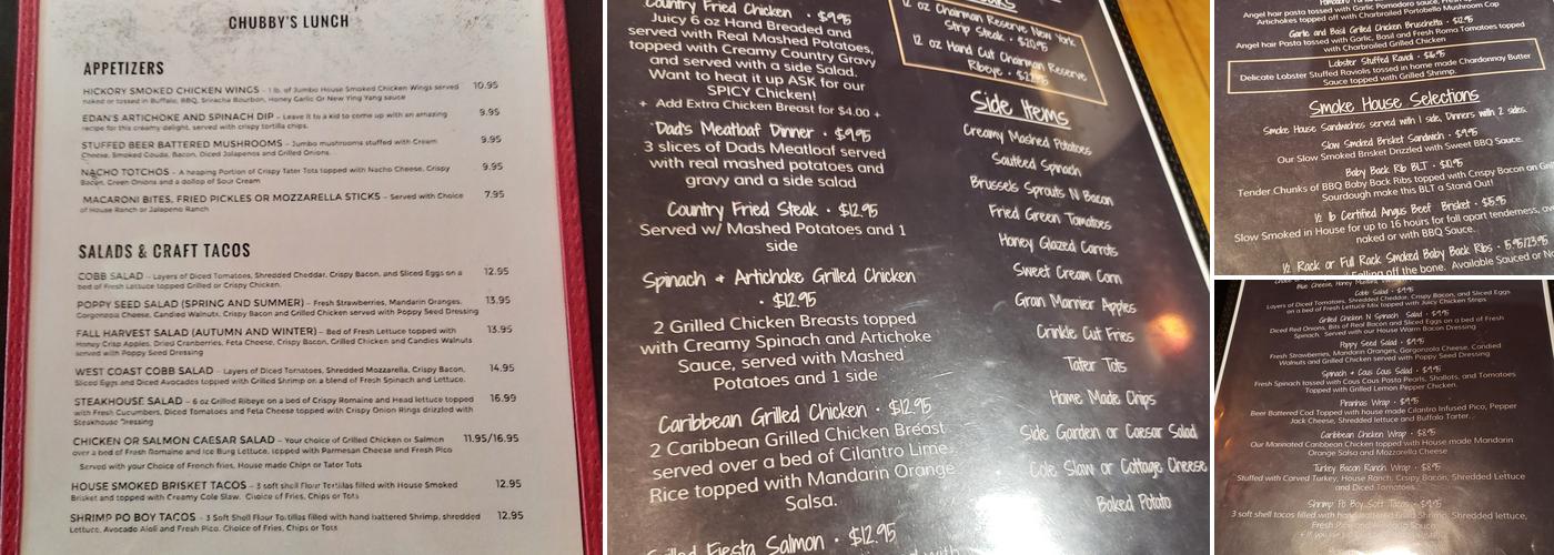 Chubby's Menu