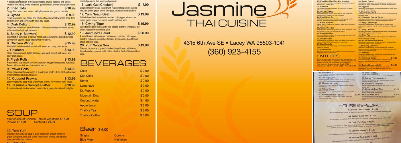 Jasmine Thai Menu