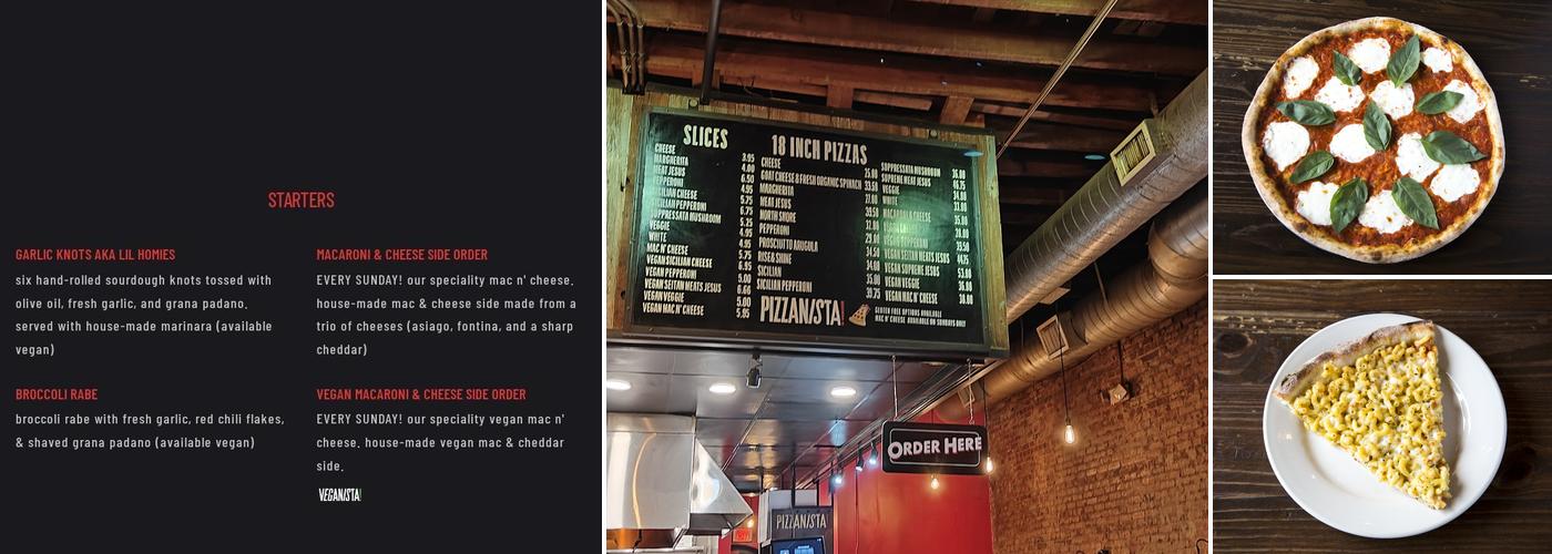 PIZZANISTA! DTLA Arts District Menu