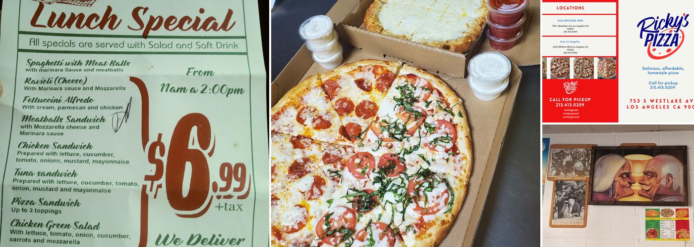 Ricky's Pizza Menu