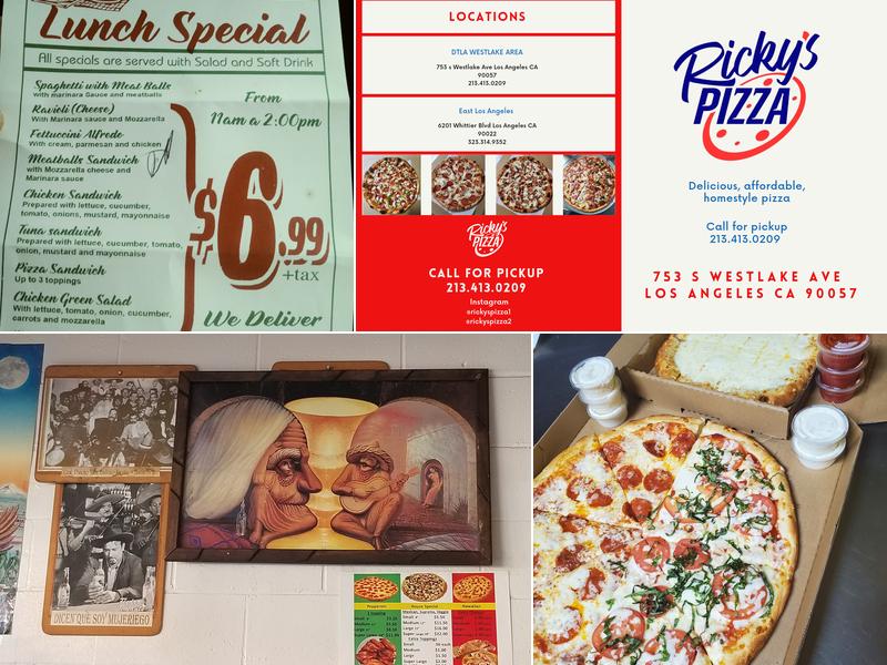 Ricky's Pizza Menu