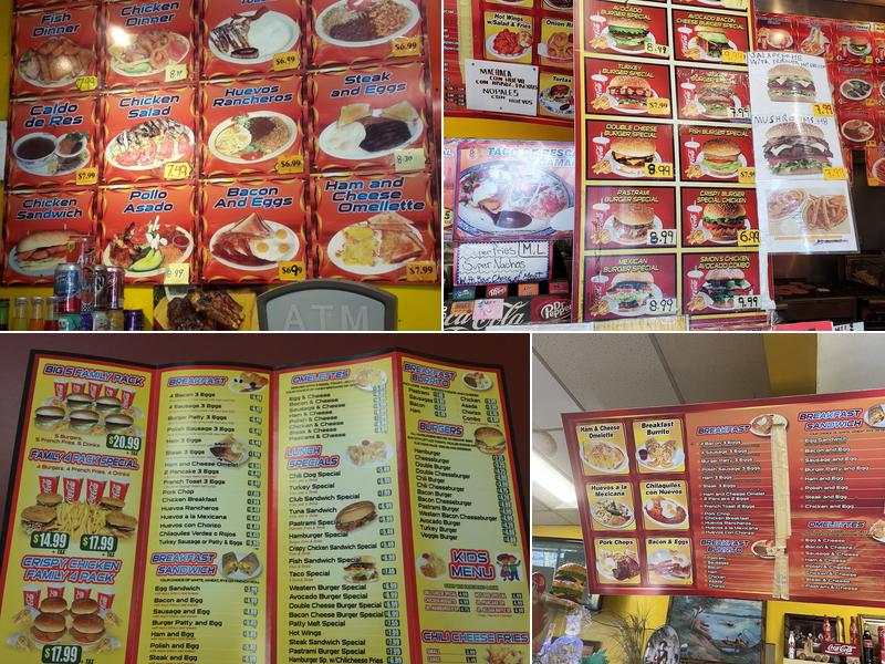 Simon's Burgers Menu