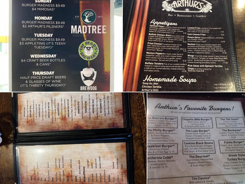 Arthur's Menu