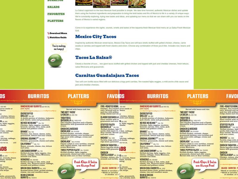 La Salsa Menu