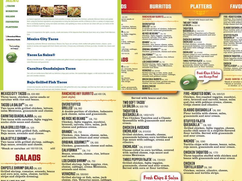 La Salsa Menu