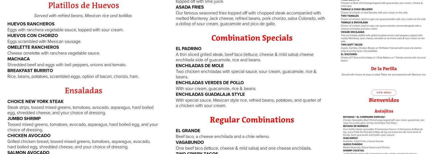 El Compadre Menu