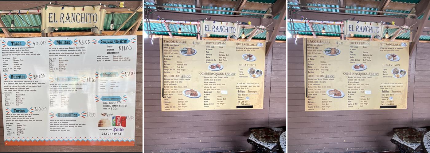 El Ranchito Restaurant Menu