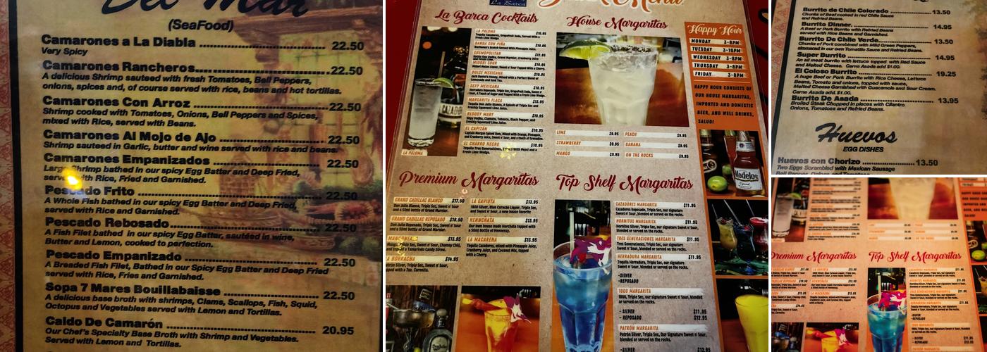 La Barca Restaurant Menu