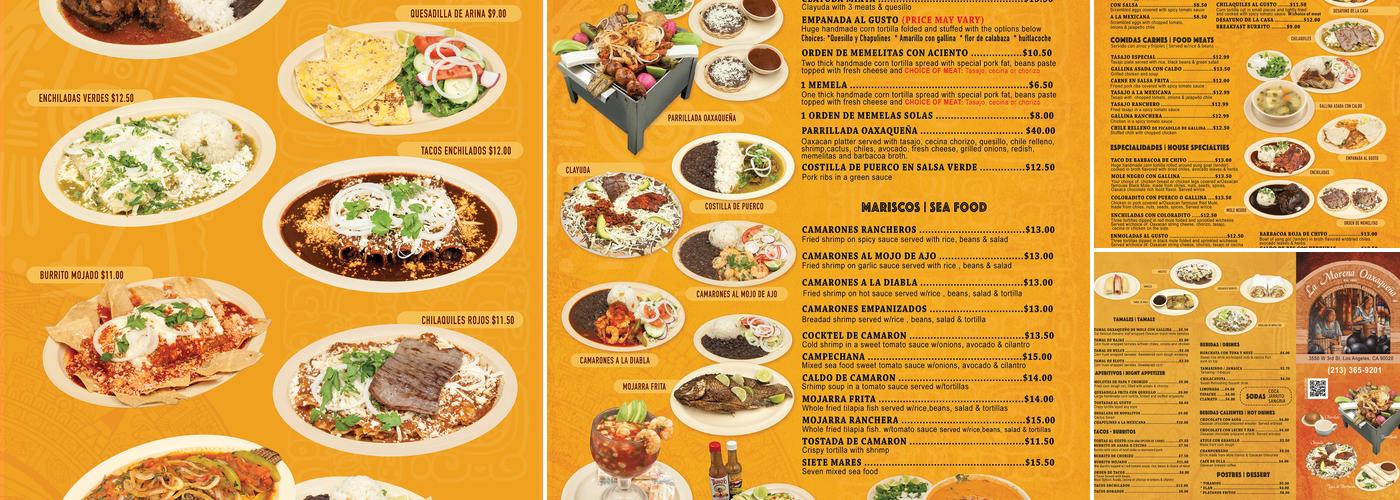 La Morenita Oaxaqueña Menu