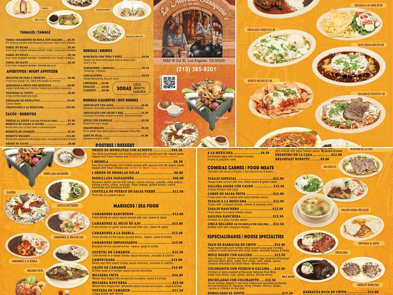 La Morenita Oaxaqueña Menu
