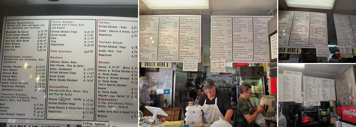 Tere's Mexican Grill Menu