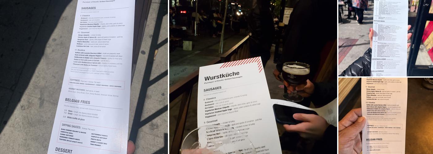 Wurstküche Menu