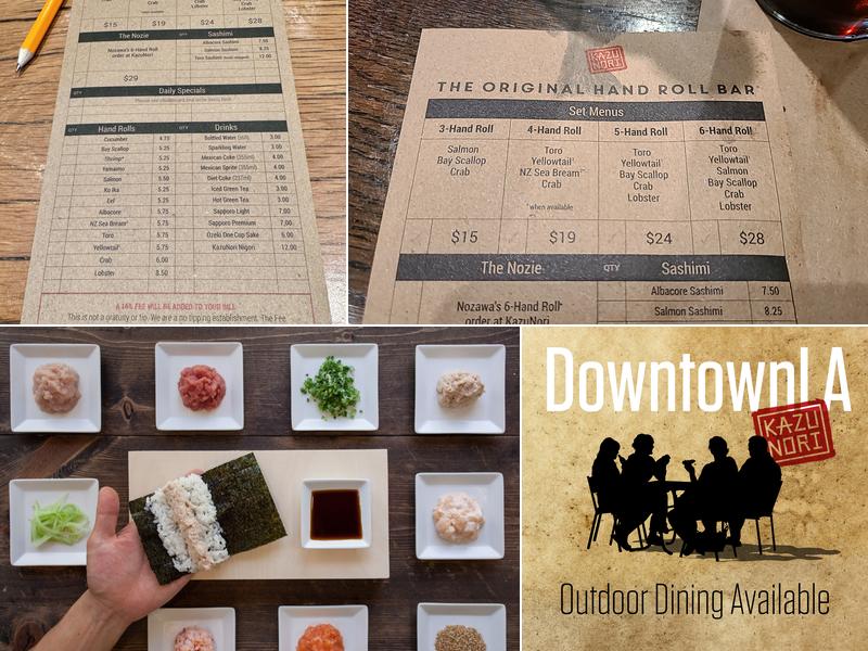 KazuNori: The Original Hand Roll Bar Menu