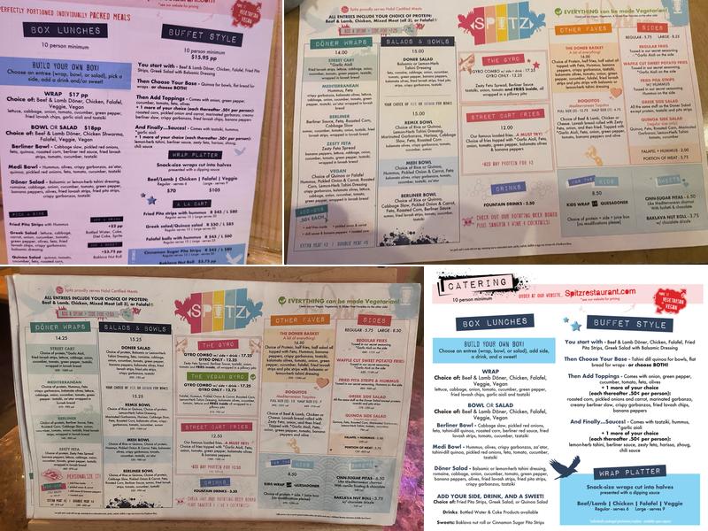 Spitz - Little Tokyo Restaurant & Bar - Mediterranean Food and More Menu