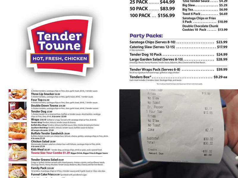 Tender Towne Menu
