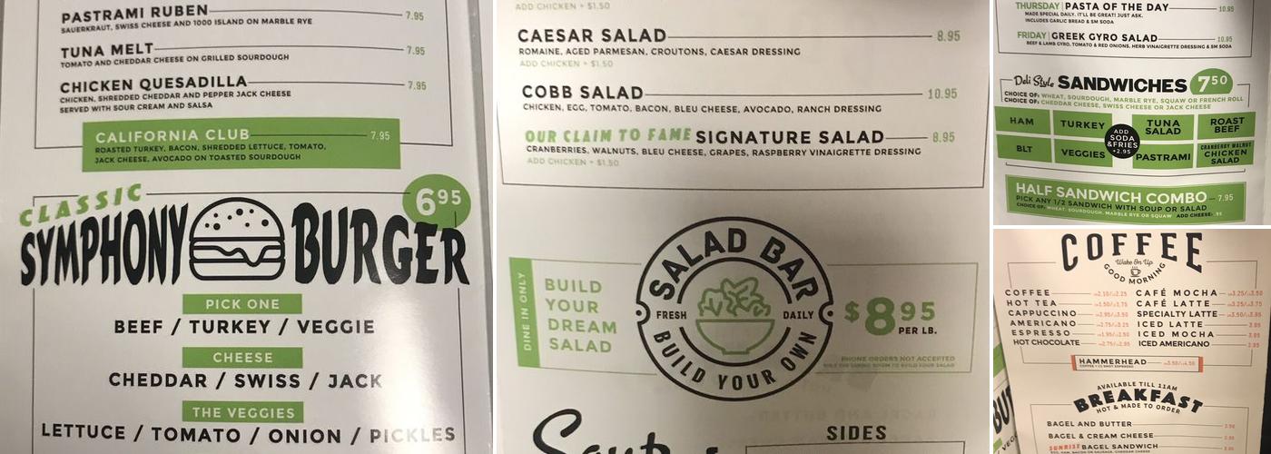 Symphony Bistro Menu