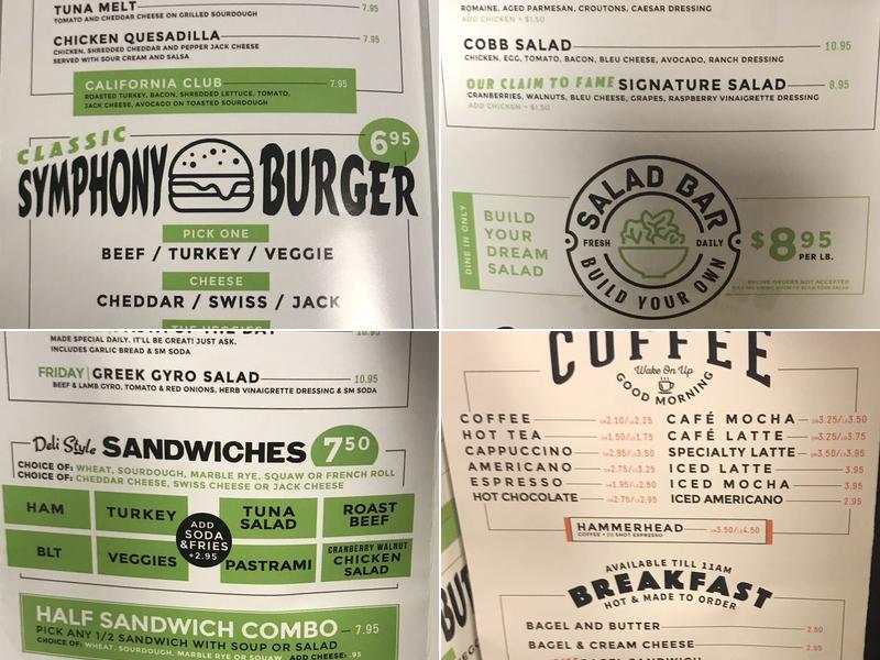 Symphony Bistro Menu