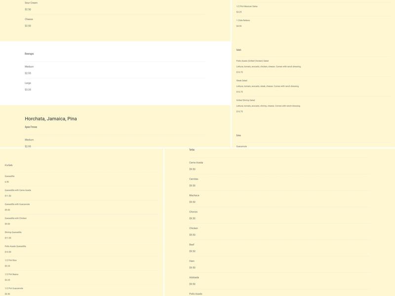 Adalberto's Mexican Food Menu