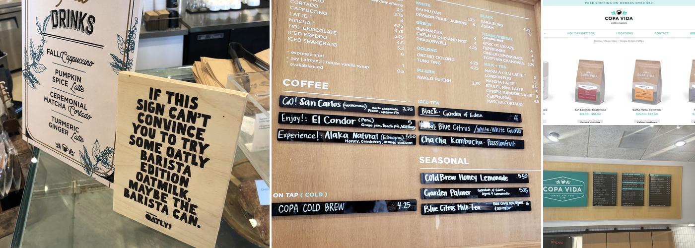 Copa Vida Menu
