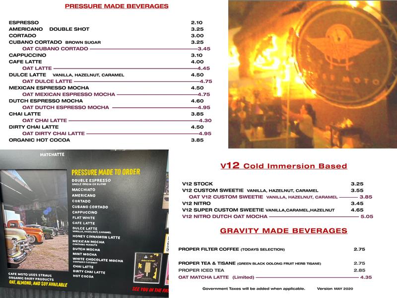 Cafe Moto Menu