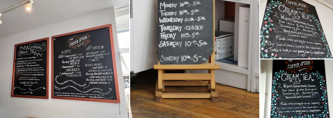 The Copper Spoon Menu